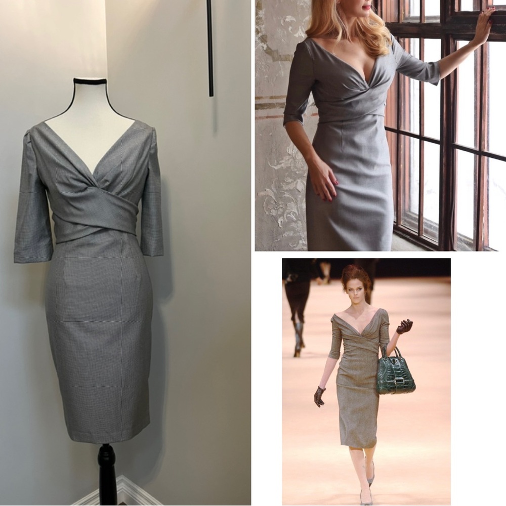 Vintage ALEXANDER McQUEEN  “The Man Who Knew Too Much”  WOOL& SILK Dress Size 42